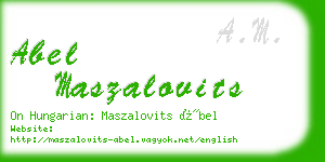 abel maszalovits business card